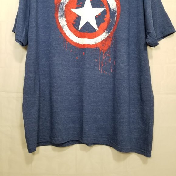 Marvel Captain America Shield Tshirt navy sz 2XL - Picture 4 of 8